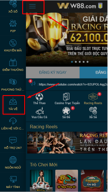 tai ung dung w88 cho mobile